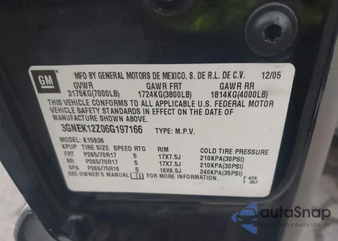 2006 Chevrolet Avalanche 1500 Z71 from USA, damaged, VIN 3GNEK12Z06G197166